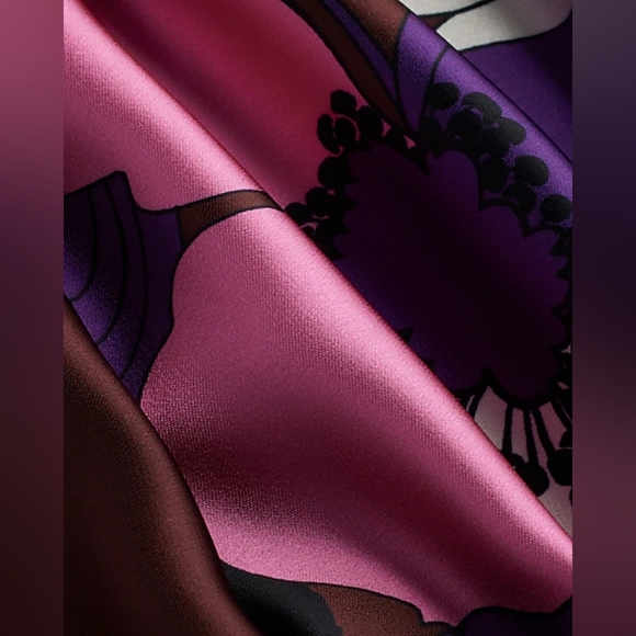 New Satin Floral Twist Front Maxi Dress - Picture 4 of 17